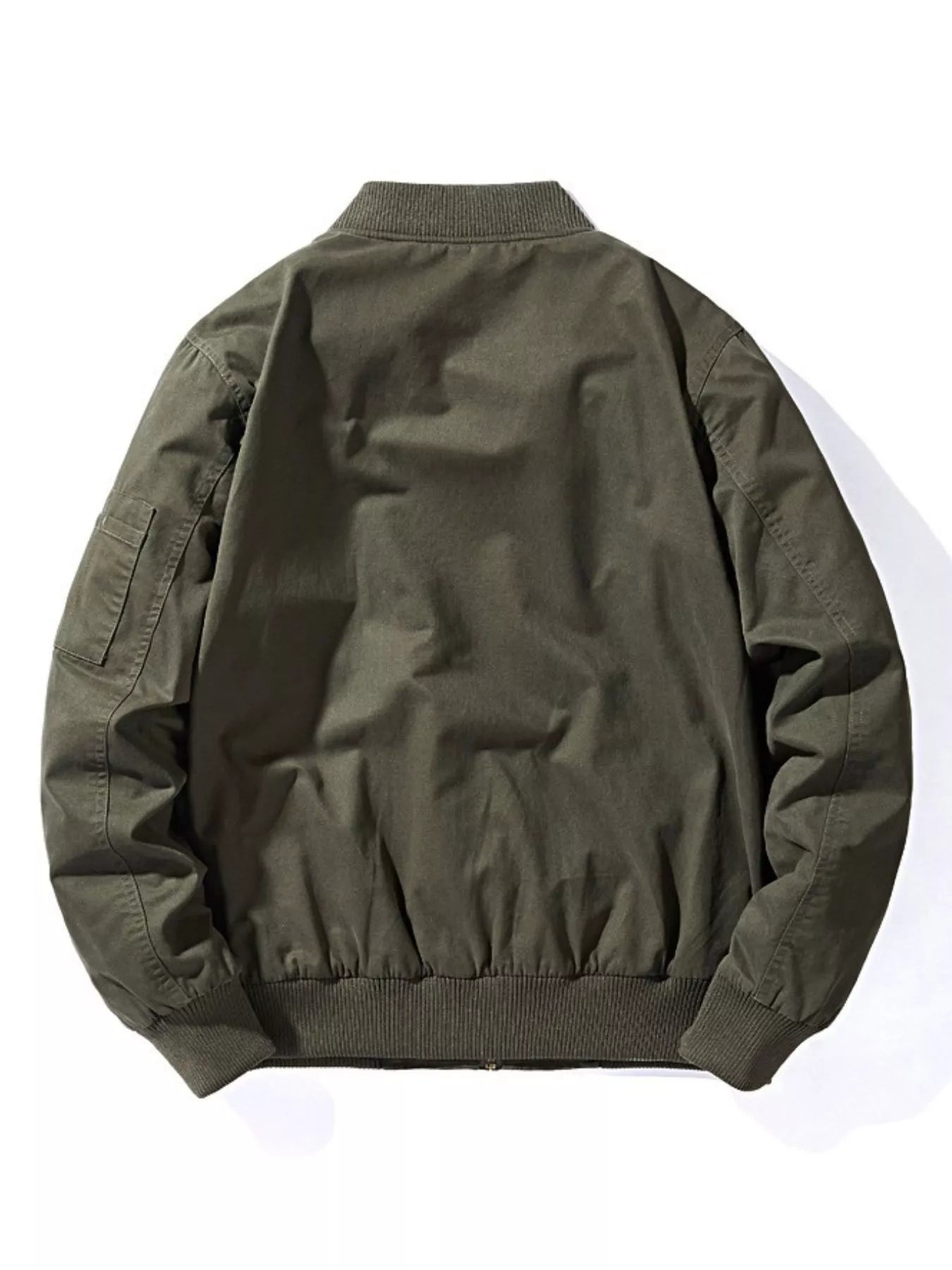 Men's Plus Size Casual Zip Up Bomber Jacket