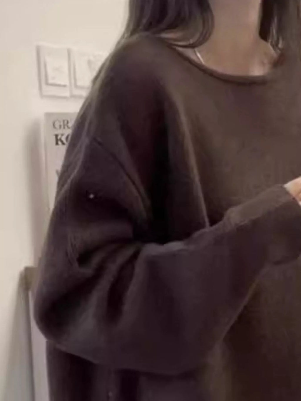 Round Neck Dropped Shoulder Sweater