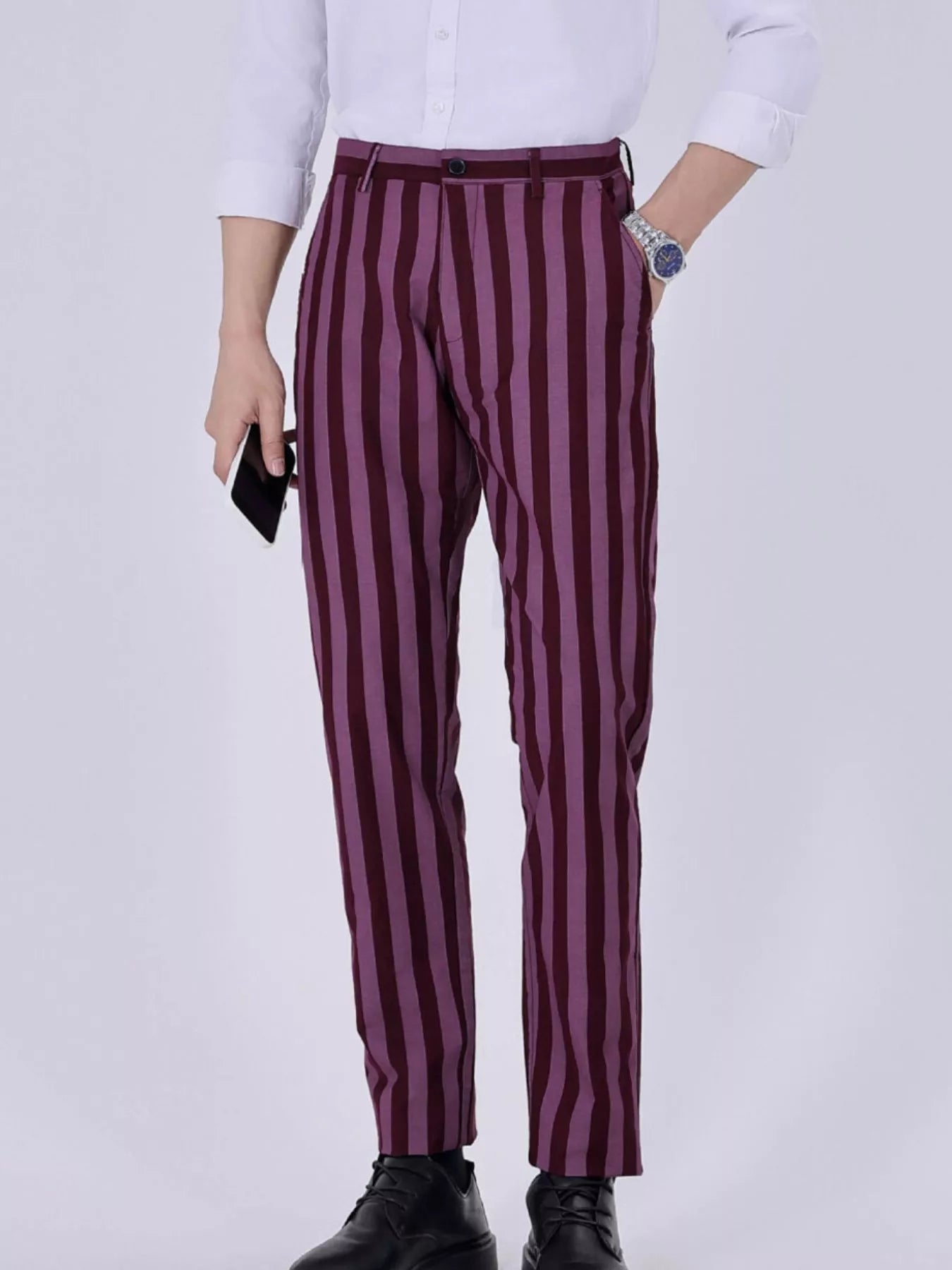 Men's Striped Slim-Fit Pants