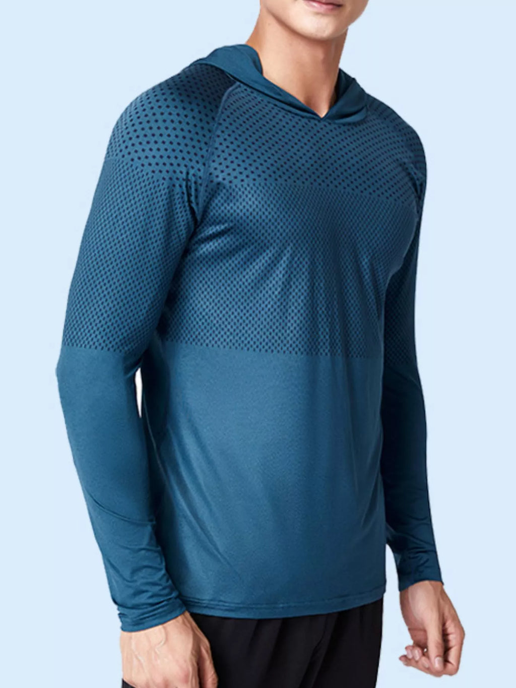 Men's Plus Size Breathable Long Sleeve Hooded Active Top